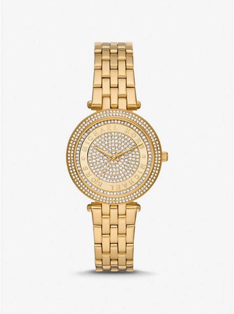 Relojes Michael Kors Mini Darci Pave Mujer Doradas | 752489-KLT