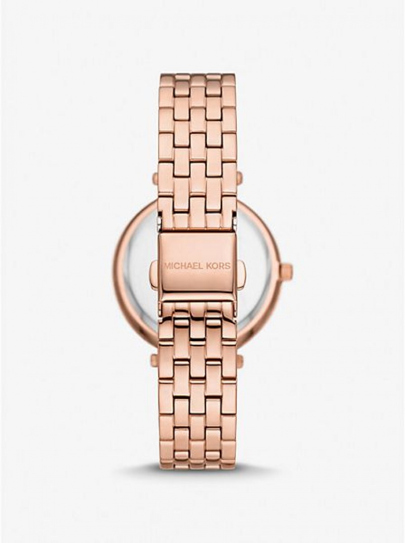 Relojes Michael Kors Mini Darci Pave Mujer Rosas Doradas | 534069-LYU