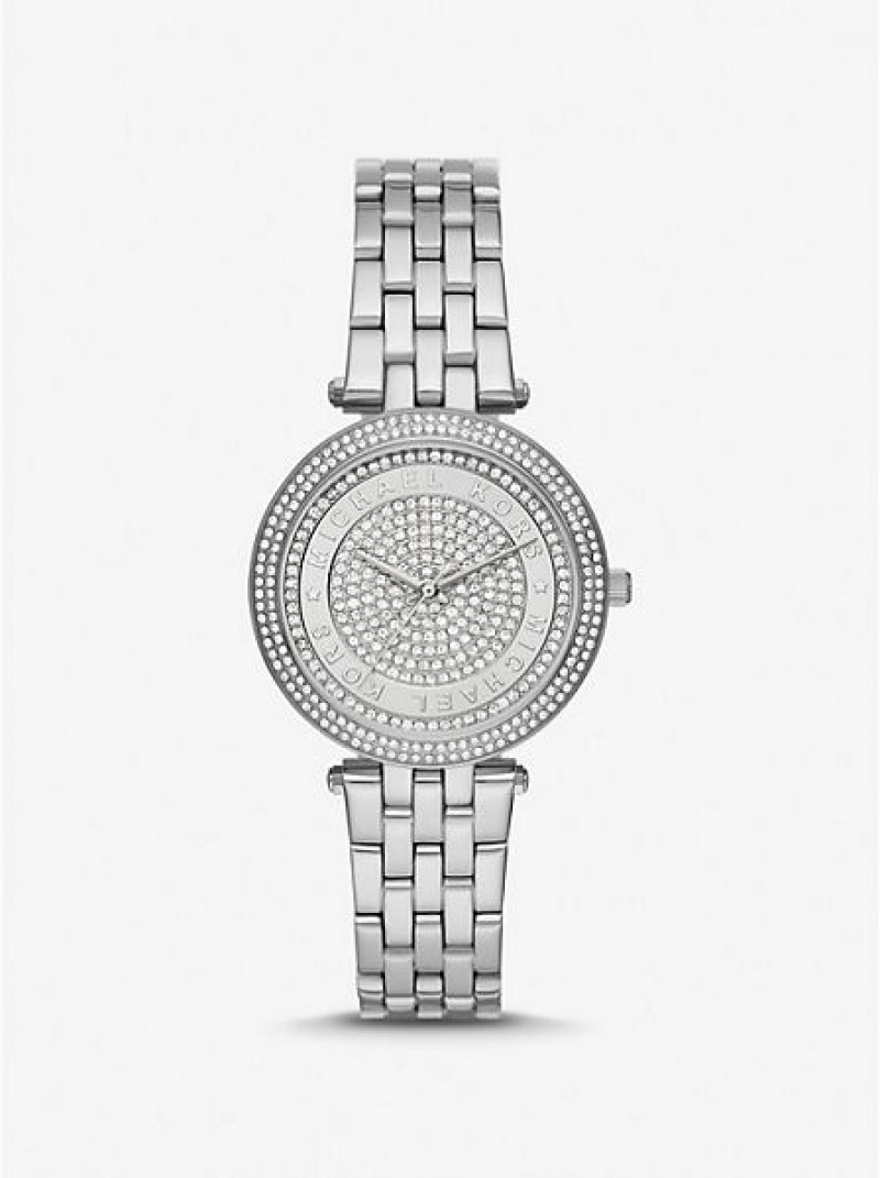 Relojes Michael Kors Mini Darci Pave Mujer Plateadas | 260985-OML