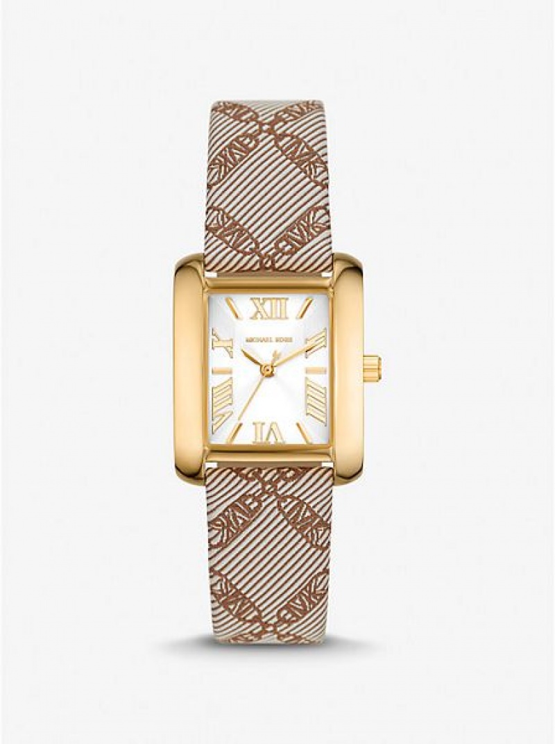 Relojes Michael Kors Mini Emery And Empire Logo Jacquard Mujer Doradas | 572481-ETH