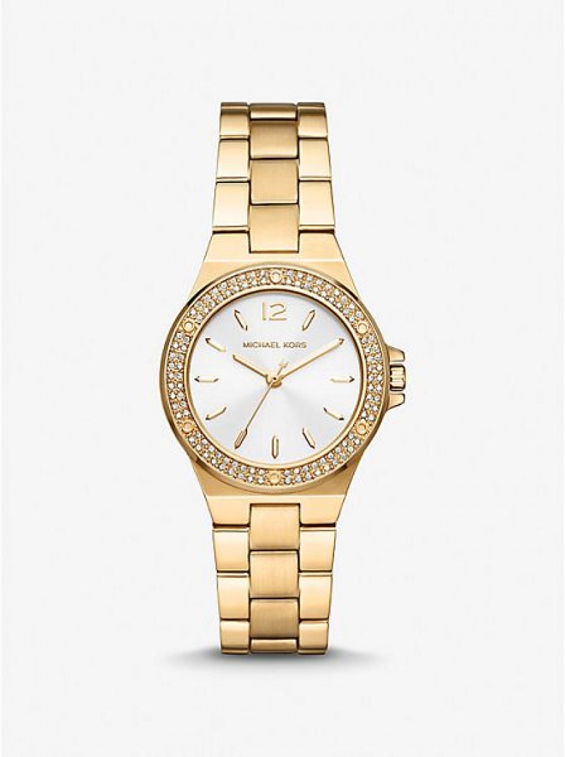 Relojes Michael Kors Mini Lennox Pave Mujer Doradas | 721498-AFE