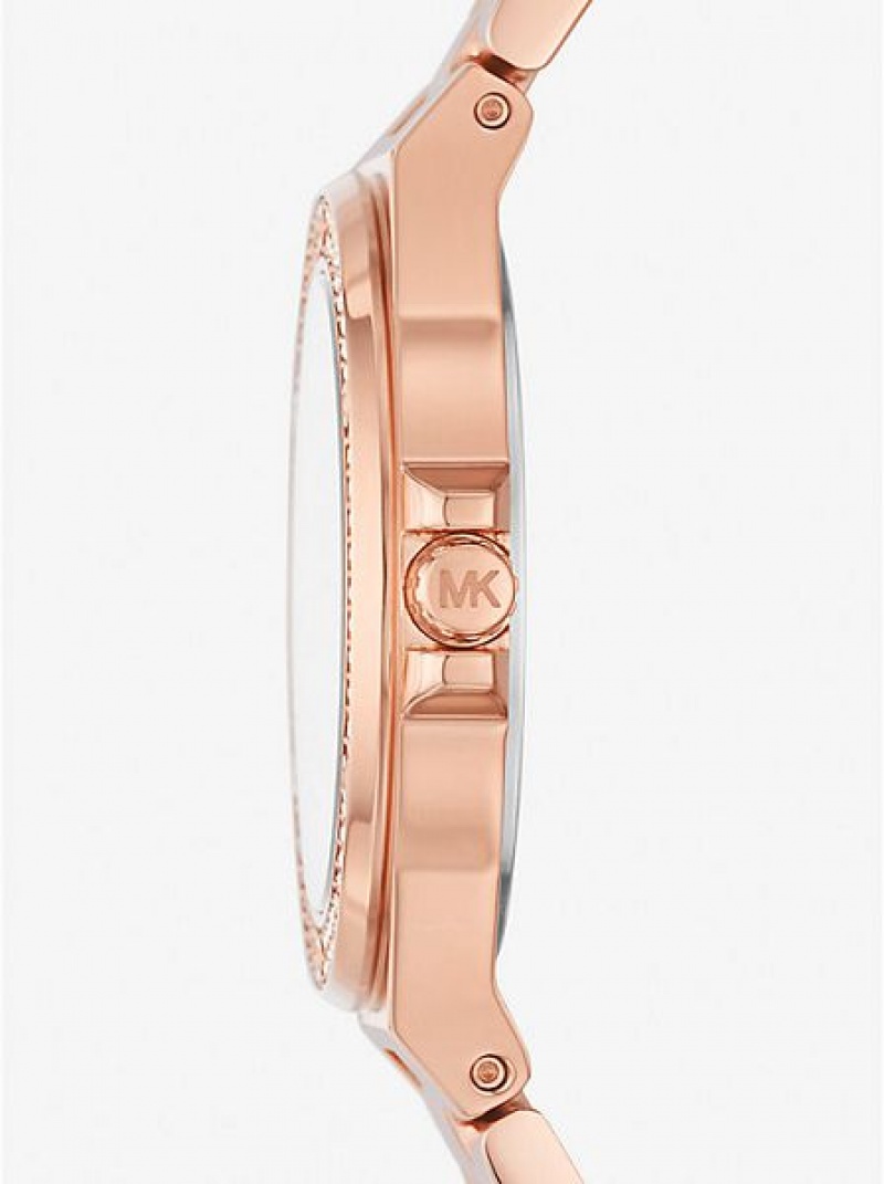 Relojes Michael Kors Mini Lennox Pave Mujer Rosas Doradas | 316870-ZWE