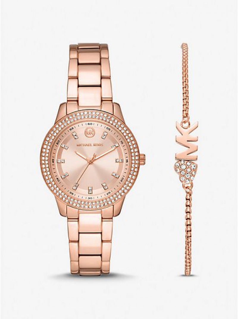 Relojes Michael Kors Mini Tibby Pave Mujer Rosas Doradas | 796124-GLS