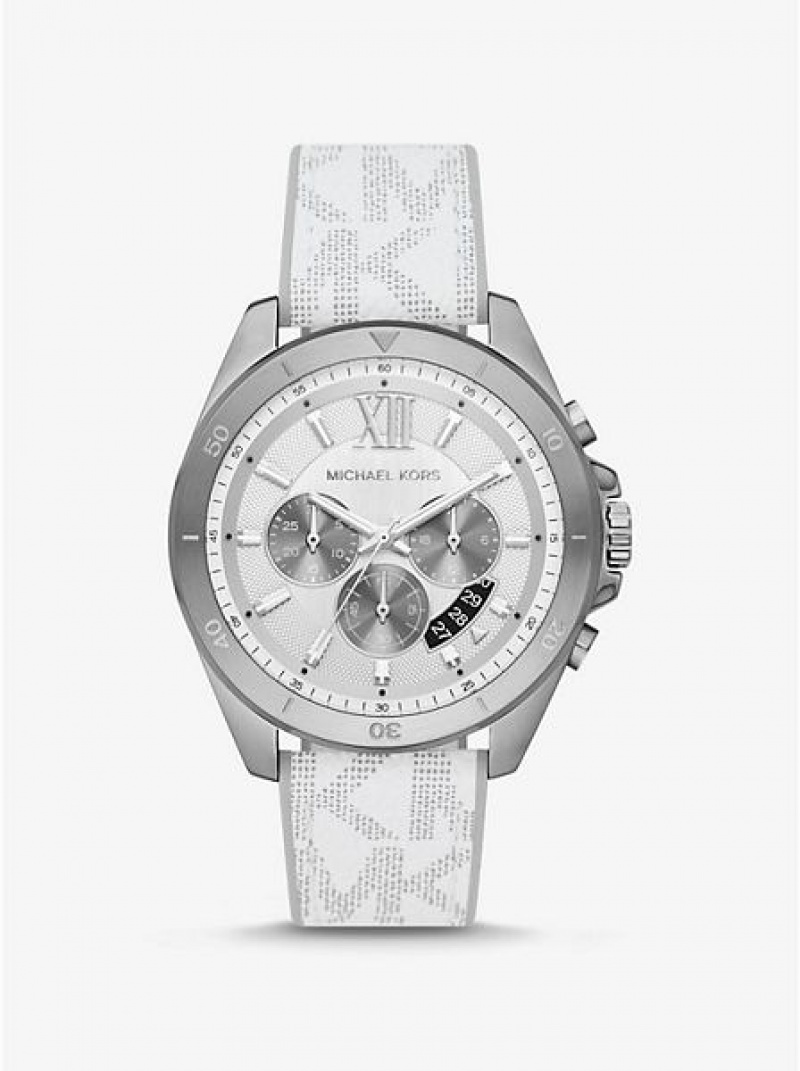 Relojes Michael Kors Oversized Brecken And Logo Hombre Plateadas | 312780-ISL