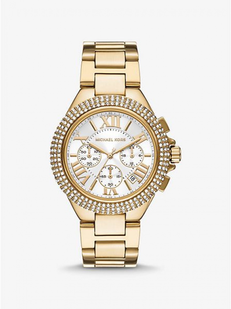 Relojes Michael Kors Oversized Camille Pave Mujer Doradas | 521486-NGI