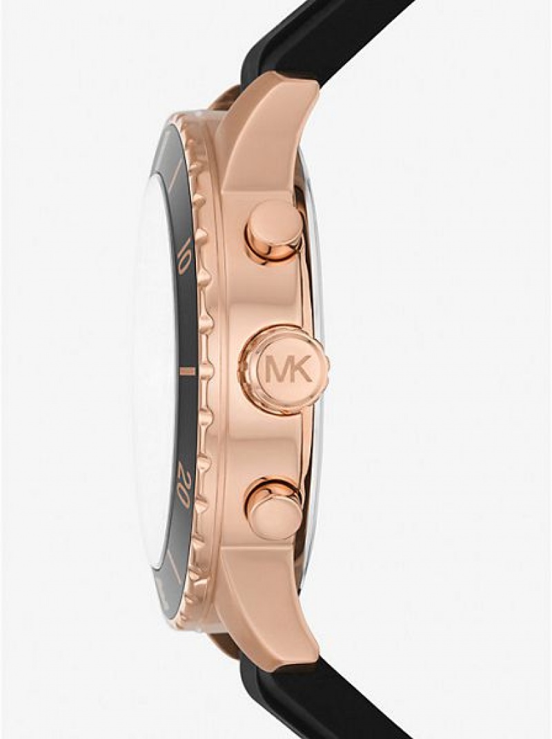 Relojes Michael Kors Oversized Cunningham And Silicona Hombre Rosas Doradas | 135970-VHP