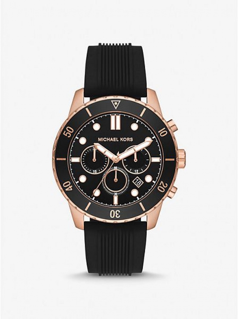 Relojes Michael Kors Oversized Cunningham And Silicona Hombre Rosas Doradas | 135970-VHP