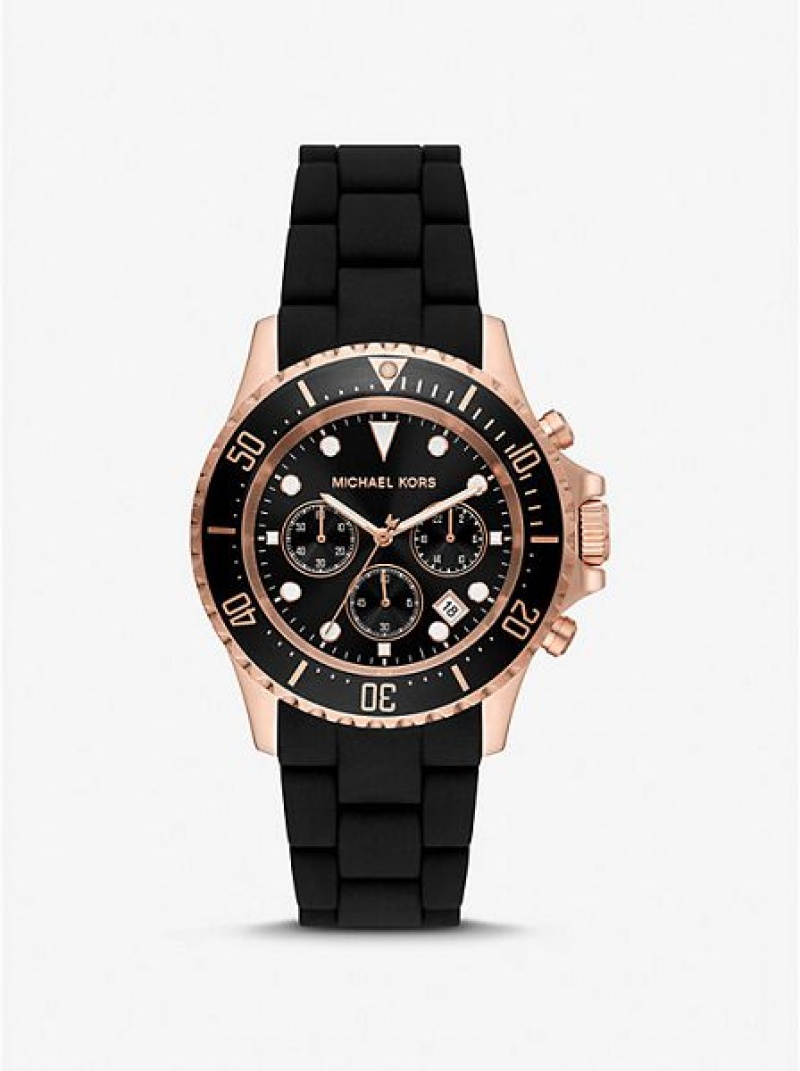 Relojes Michael Kors Oversized Everest And Silicona Mujer Rosas Doradas | 195382-LDS