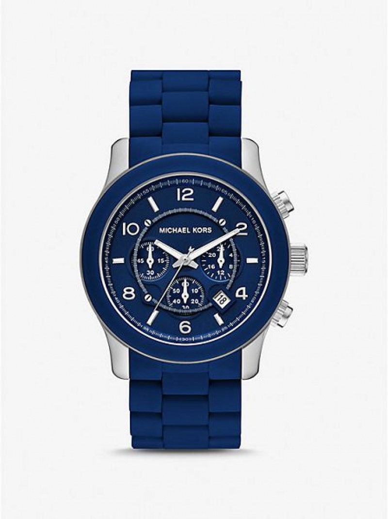 Relojes Michael Kors Oversized Runway Navy-tone Mujer Azul Marino | 973180-JHA