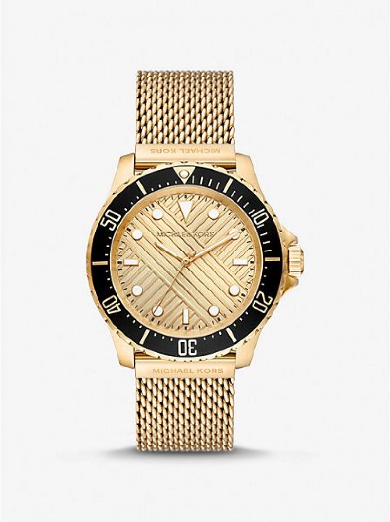 Relojes Michael Kors Oversized Slim Everest Mesh Mujer Doradas | 198407-KEB