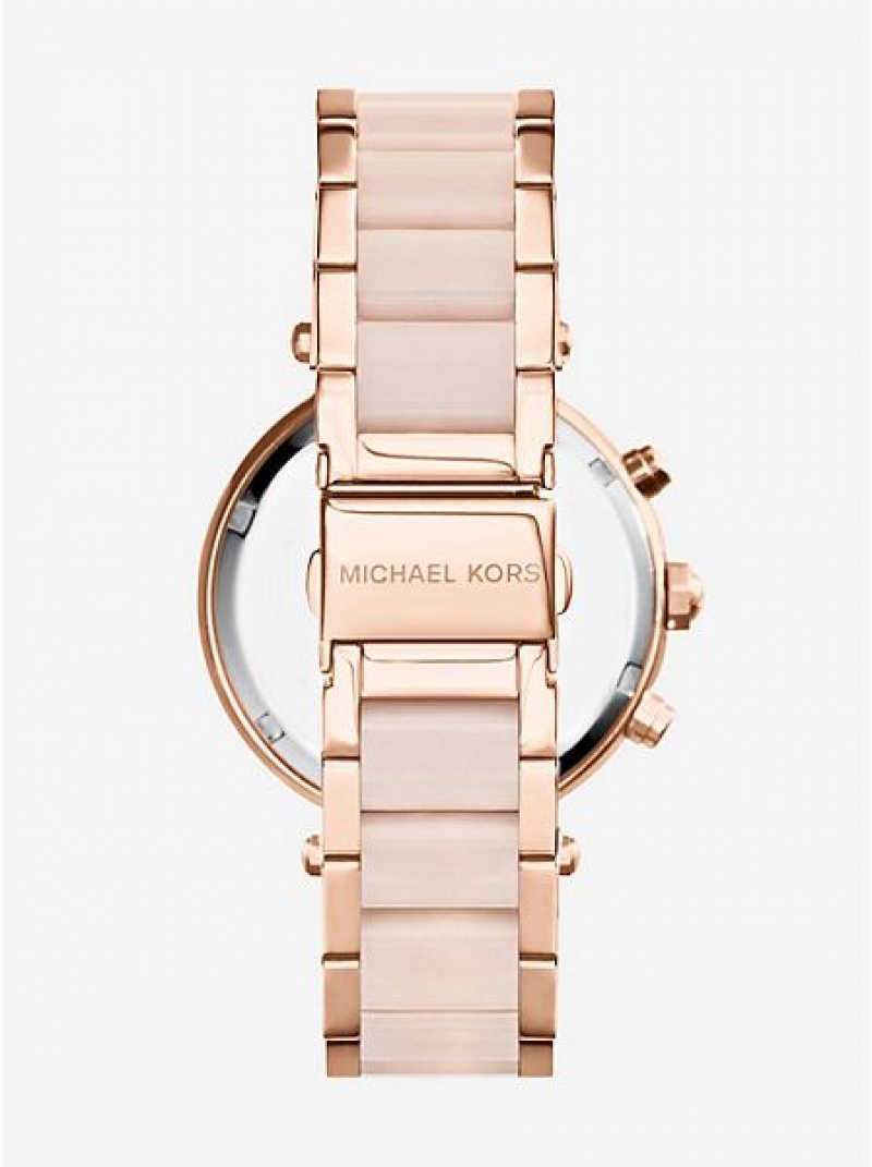 Relojes Michael Kors Parker Blush Acetate Mujer Rosas Doradas | 674109-HPW