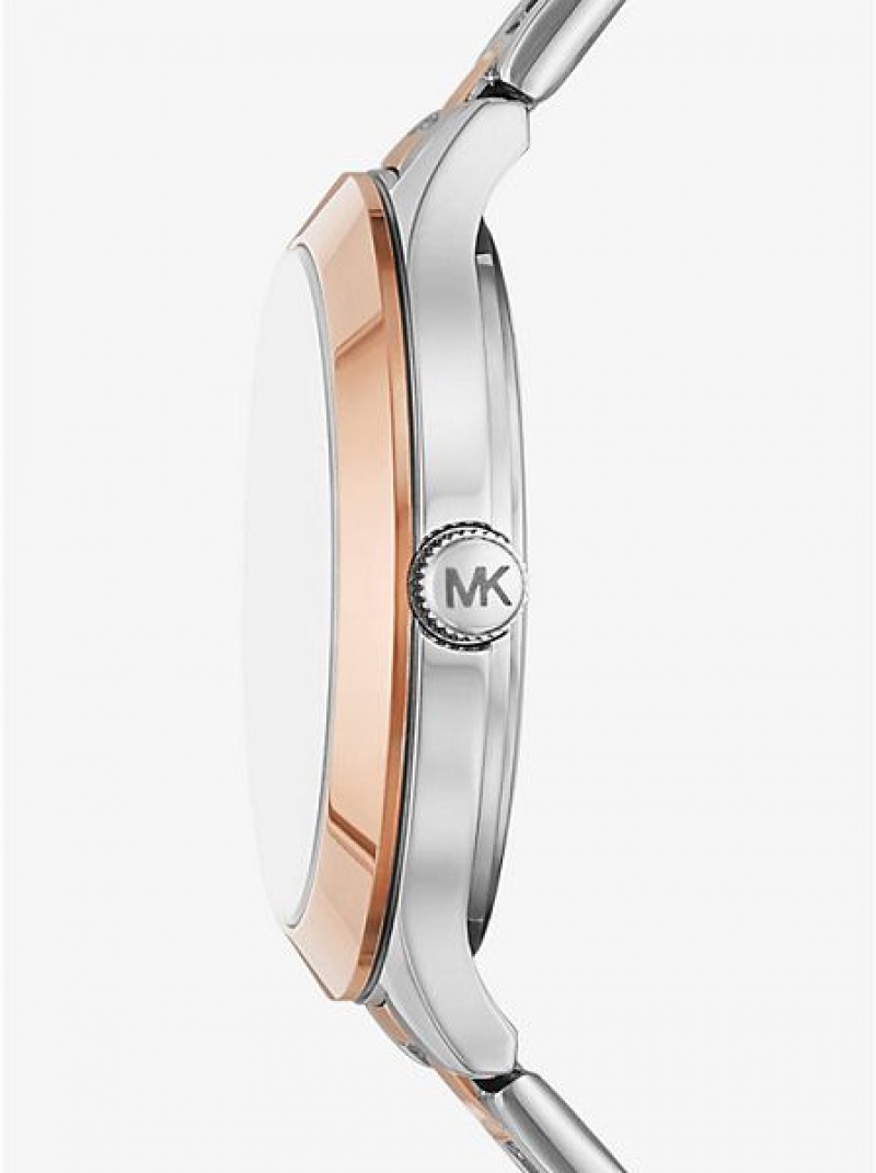 Relojes Michael Kors Pave And Heart Bracelet Set Mujer Plateadas Rosas | 821759-WYH