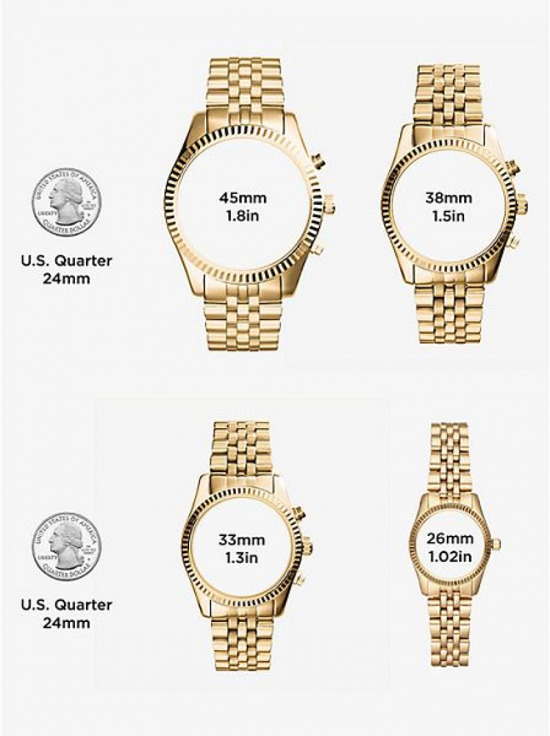 Relojes Michael Kors Pyper Logo Mujer Doradas | 635814-YAH