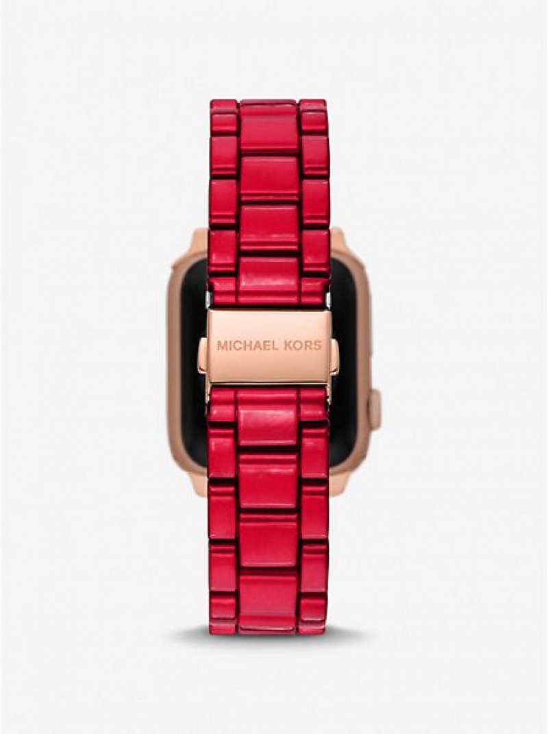 Relojes Michael Kors Red-coated Stainless Steel Correa For Apple Mujer Rojas | 629087-PUQ