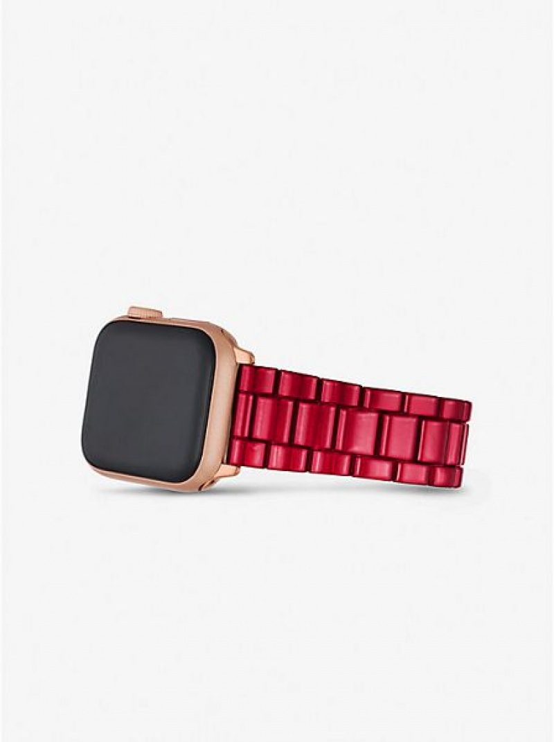 Relojes Michael Kors Red-coated Stainless Steel Correa For Apple Mujer Rojas | 629087-PUQ