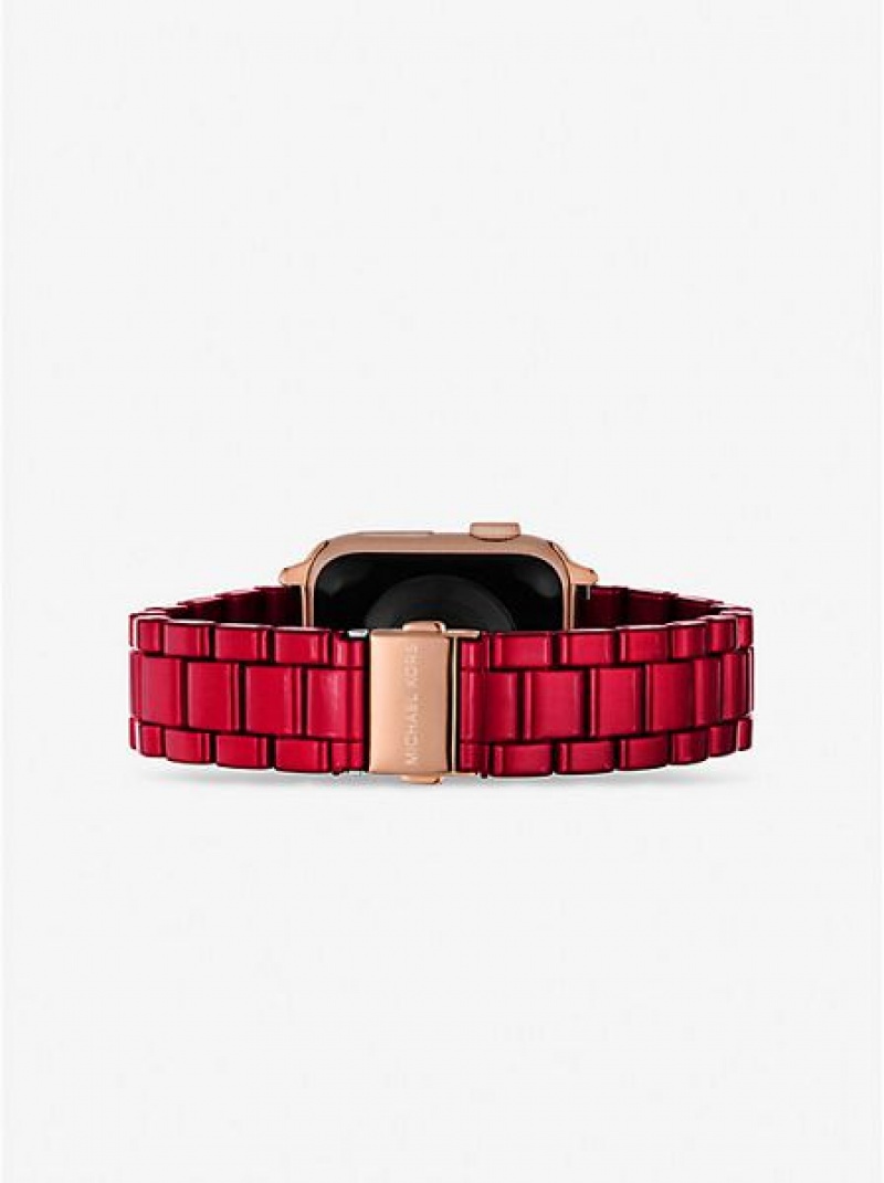 Relojes Michael Kors Red-coated Stainless Steel Correa For Apple Mujer Rojas | 629087-PUQ