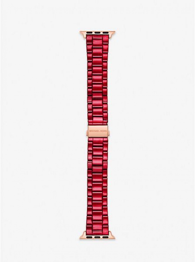 Relojes Michael Kors Red-coated Stainless Steel Correa For Apple Mujer Rojas | 629087-PUQ