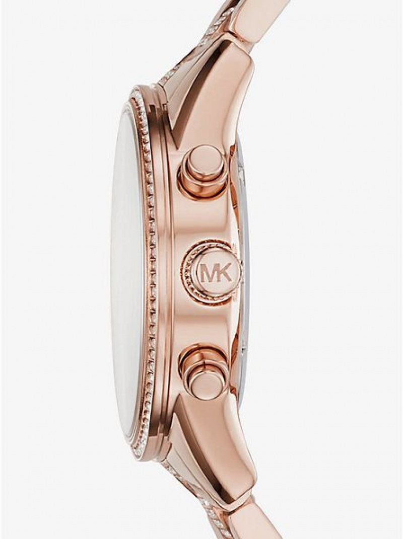 Relojes Michael Kors Ritz Pave Mujer Rosas Doradas | 625310-YDX