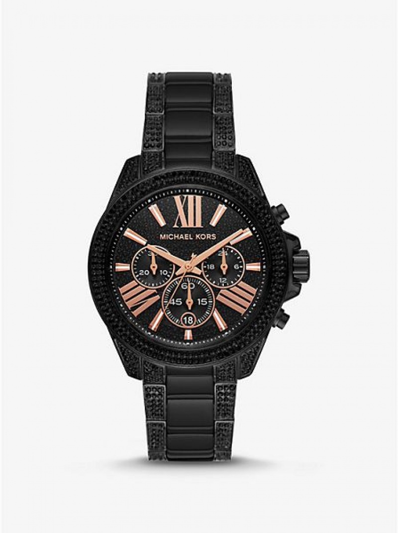 Relojes Michael Kors Wren Pave Mujer Negras | 036127-RJL