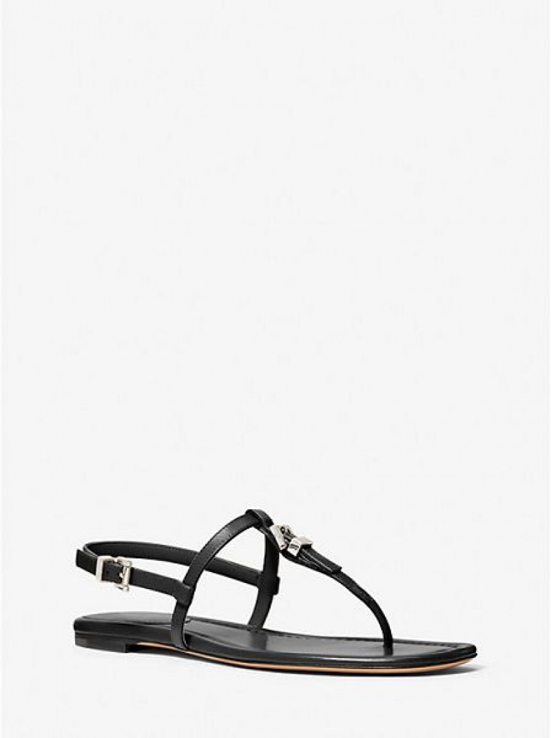 Sandalias Michael Kors Sofia Cuero Mujer Negras | 106293-KGO