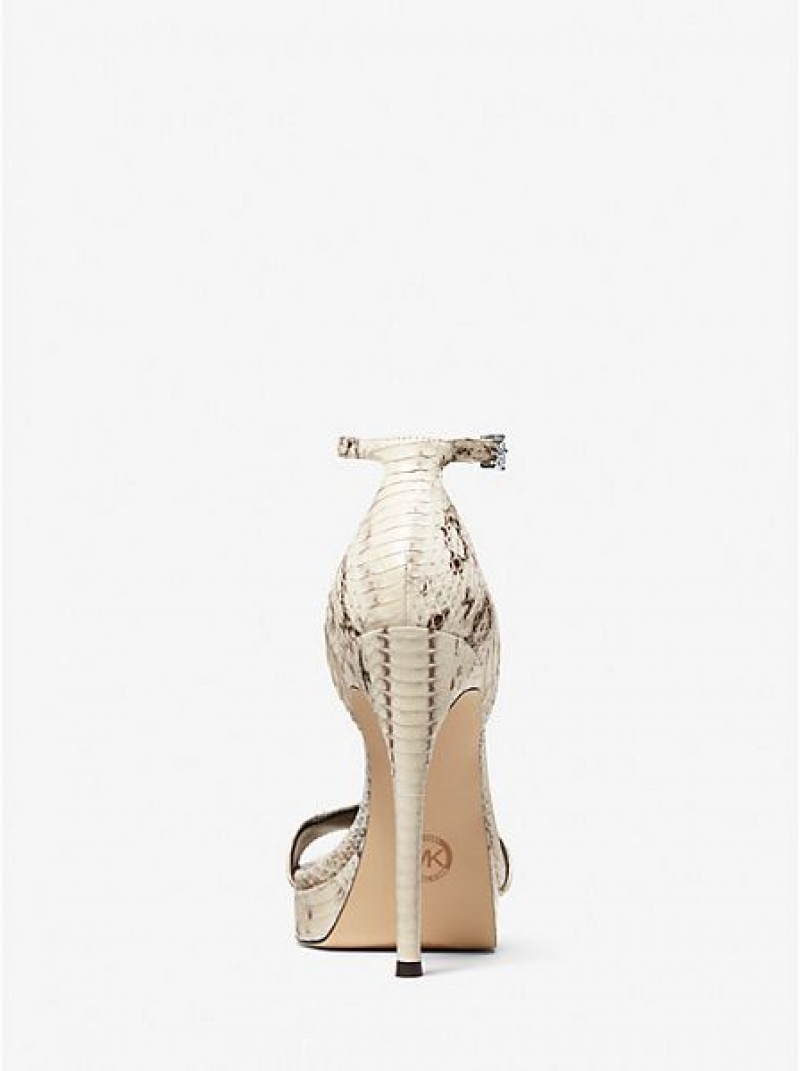 Sandalias Plataforma Michael Kors Jordyn Snakeskin Mujer Beige | 425176-JHA