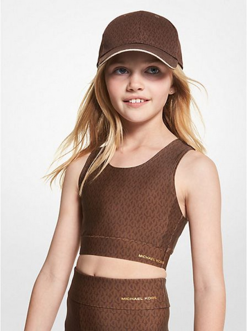 Sujetadores Deportivos Michael Kors Logo Stretch Jersey Niños Chocolate | 162709-FZD