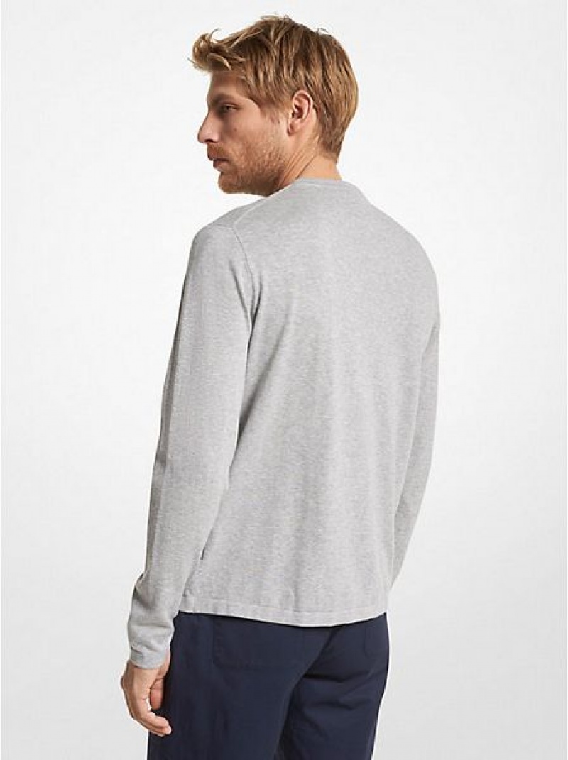 Suéteres Michael Kors Algodon Jersey Crewneck Hombre Gris | 389654-HST