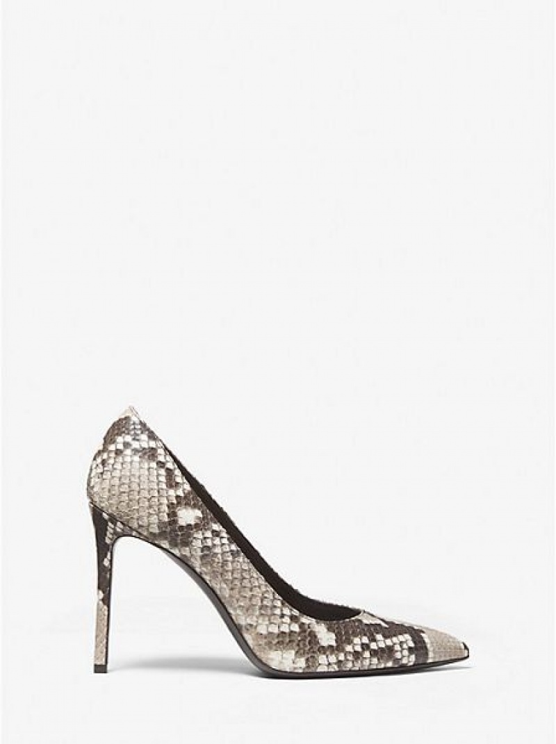 Tacones Michael Kors Gretel Python Embossed Cuero Mujer Beige | 809243-HOS