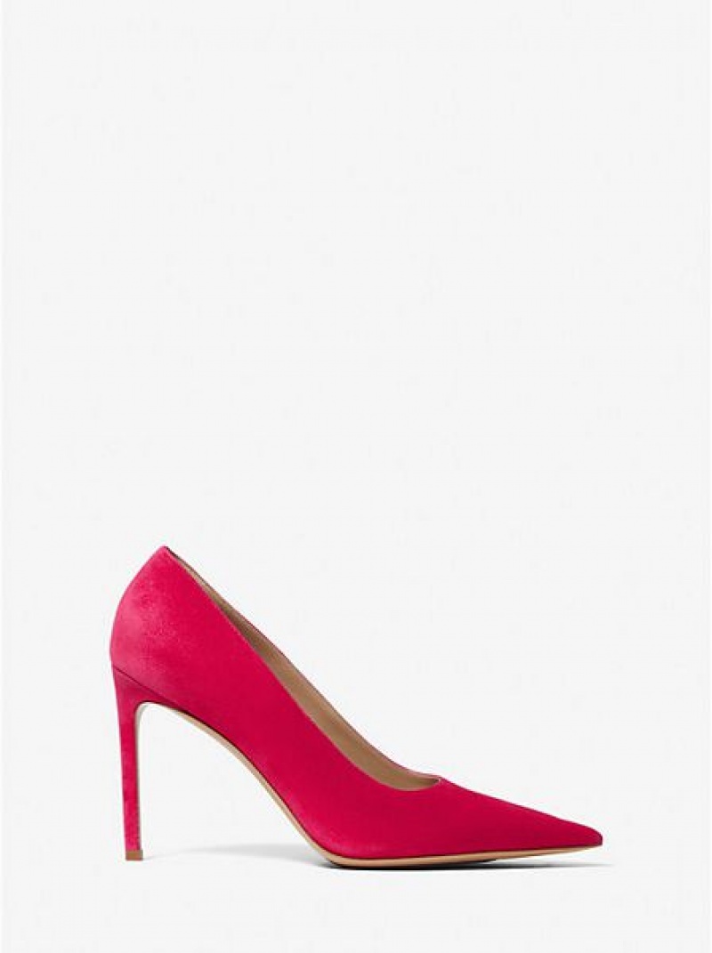 Tacones Michael Kors Martine Gamuza Mujer Rojas | 582731-MZG