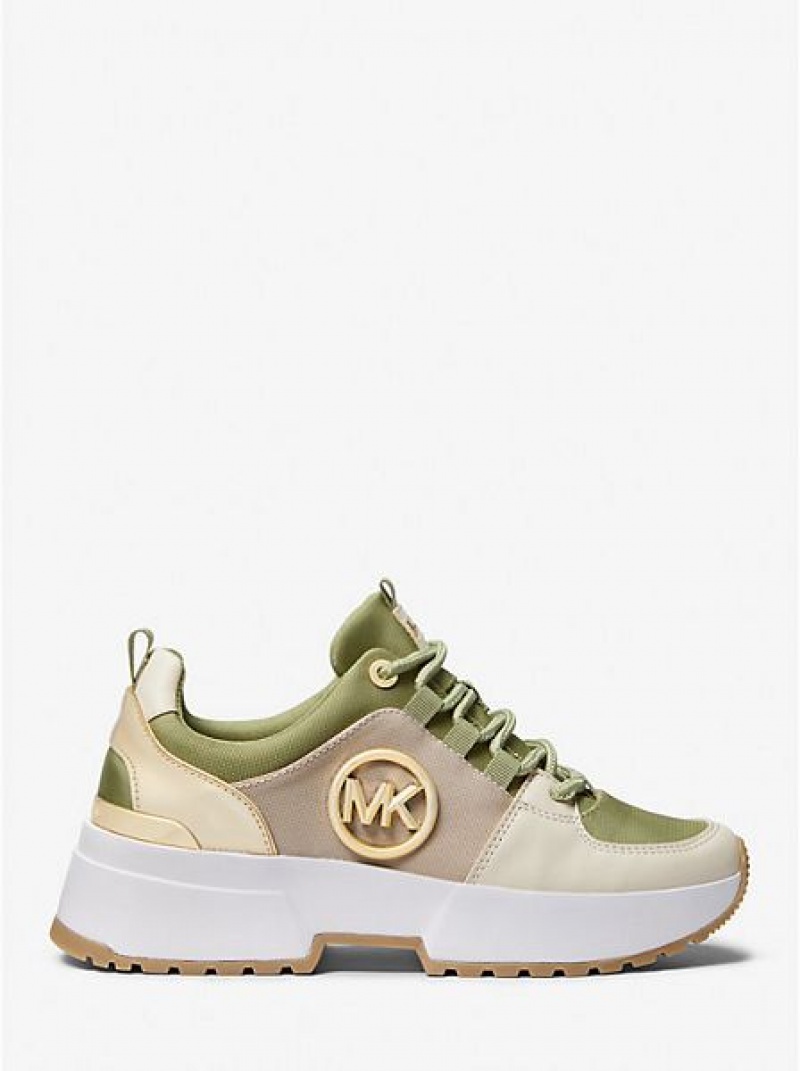 Zapatillas Michael Kors Cosmo Lona Mujer Verde Oliva | 580973-QLE