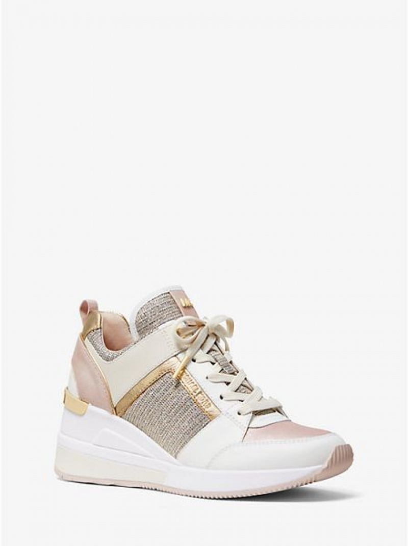 Zapatillas Michael Kors Georgie Cuero And Chain-mesh Mujer Multicolor | 459612-ZOG