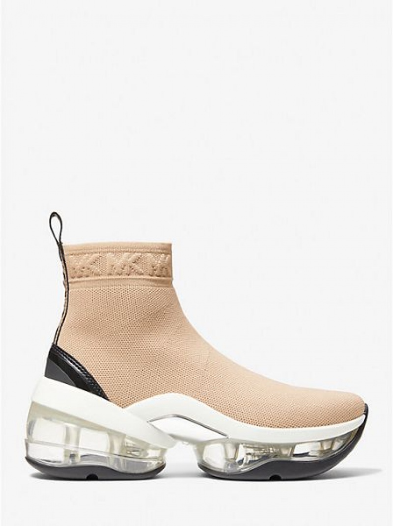 Zapatillas Michael Kors Olympia Extreme Stretch Knit Sock Mujer Marrones | 085739-BHR